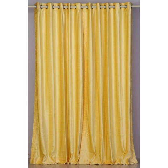 Yellow Ring Grommet Top Velvet Curtain Drape Panel - 43W x 108L - Piece