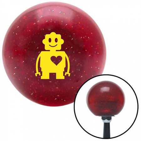 Yellow Robot Love Red Metal Flake Shift Knob with M16 x 1.5 Insert Shifter Auto Brody