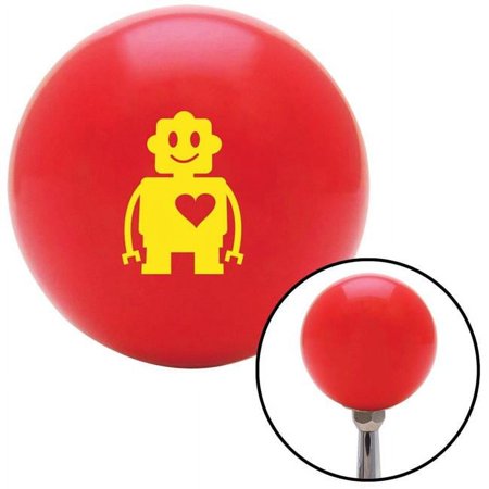 Yellow Robot Love Red Shift Knob with M16 x 1.5 Insert Shifter Auto Manual Custom