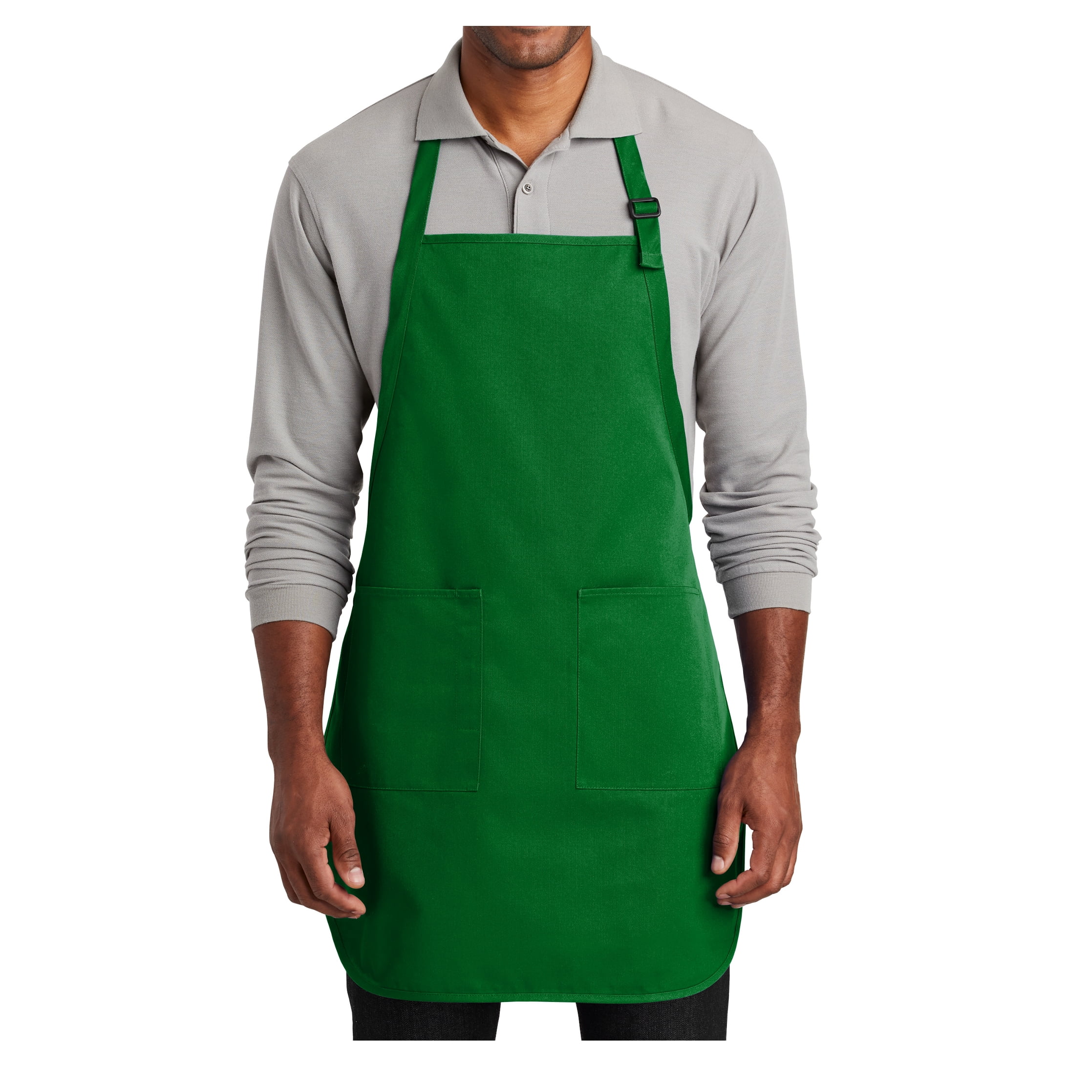 Kelly Green Full-Length Two-Pocket Men's Bib Apron