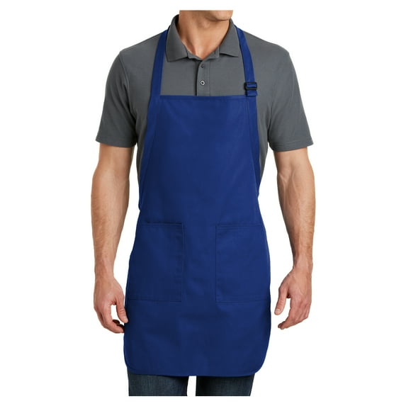 Yellow Rooster Adult Unisex Full Length Apron with Pockets Royal