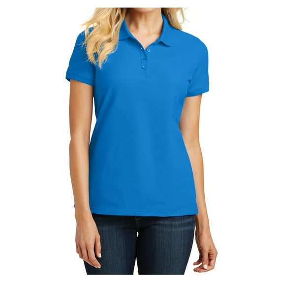 Yellow Rooster Female Core Classic Women Pique Polo Coastal Blue S