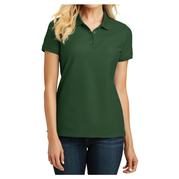 Yellow Rooster Female Core Classic Women Pique Polo Deep Forest Green 6XL