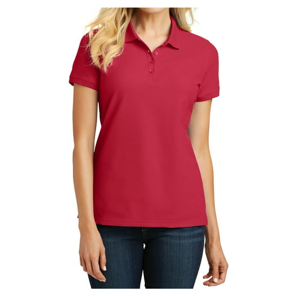 Yellow Rooster Female Core Classic Women Pique Polo Rich Red L