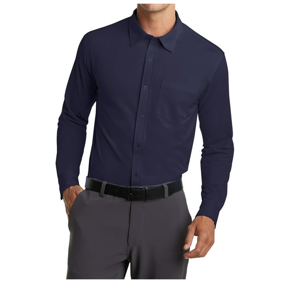 Yellow Rooster Male Dimension Knit Mens Dress Shirt Dark Navy 2XL