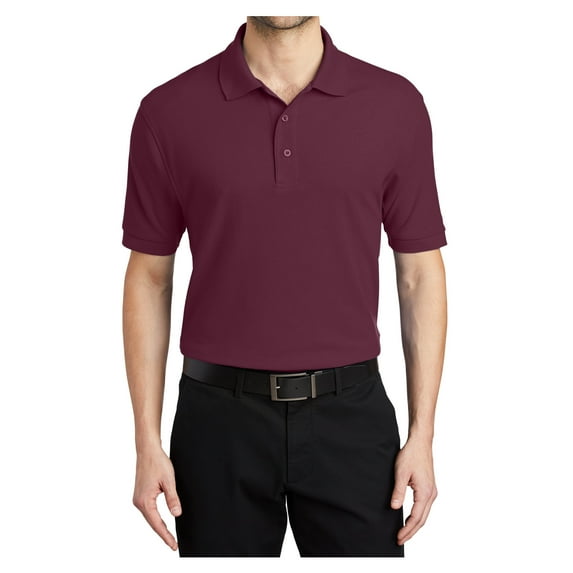 Yellow Rooster Male Silk Touch Polo Men Extended T-Shirts Burgundy 5XL