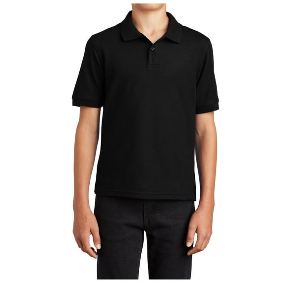 Yellow Rooster Male T-Shirts Big Boys Silk Touch Polo Black XS