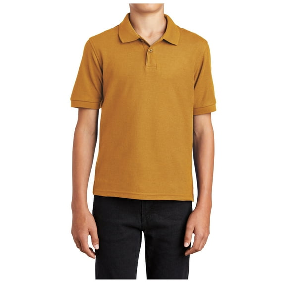 Yellow Rooster Male T-Shirts Big Boys Silk Touch Polo Gold XS