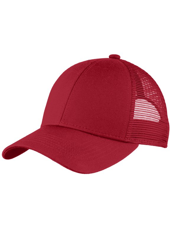 Men Mesh Back Baseball Cap Male Hats Chili Red