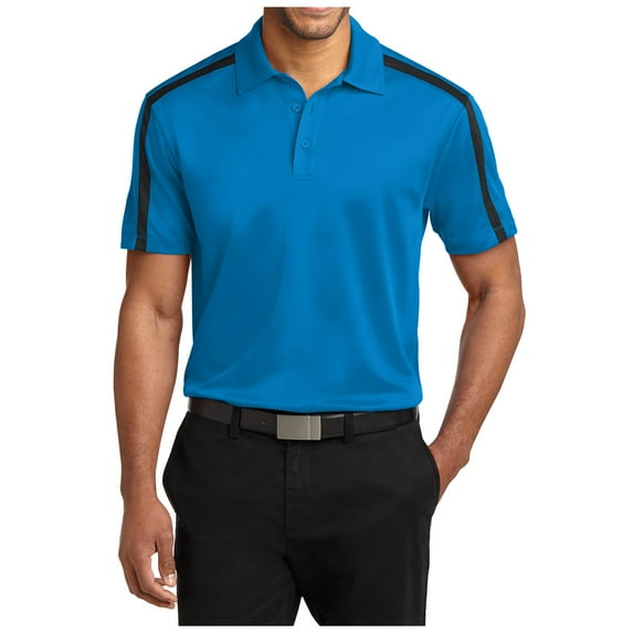 Yellow Rooster Men Stripe Polo Male T-Shirt Brilliant Blue/ Black 2XL