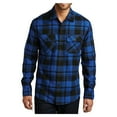 thumbnail image 1 of Yellow Rooster Men's Button Down Regular Fit Long Sleeve Plaid Flannel Casual Shirt Royal/Black XS, 1 of 6