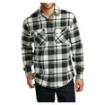 thumbnail image 1 of Yellow Rooster Men's Button Down Regular Fit Long Sleeve Plaid Flannel Casual Shirt Snow White/Black 3XL, 1 of 6