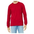 thumbnail image 1 of Yellow Rooster Men's Casual Long Sleeve Jersey Ribbed Cuffs Cotton Tee Red L, 1 of 6