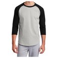 thumbnail image 1 of Yellow Rooster Men's Colorblock Raglan Jersey Heather Grey/ Black 2XL, 1 of 6