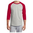 thumbnail image 1 of Yellow Rooster Men's Colorblock Raglan Jersey Heather Grey/ Red 4XL, 1 of 6
