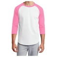 thumbnail image 1 of Yellow Rooster Men's Colorblock Raglan Jersey White/ Bright Pink 2XL, 1 of 6