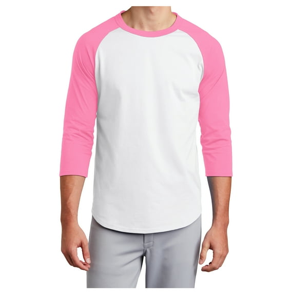 Yellow Rooster Men's Colorblock Raglan Jersey White/ Bright Pink M