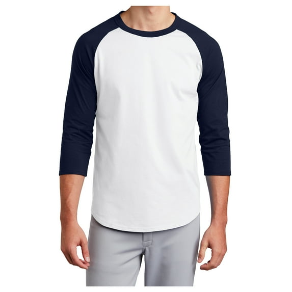 Yellow Rooster Men's Colorblock Raglan Jersey White/ Navy 6XL