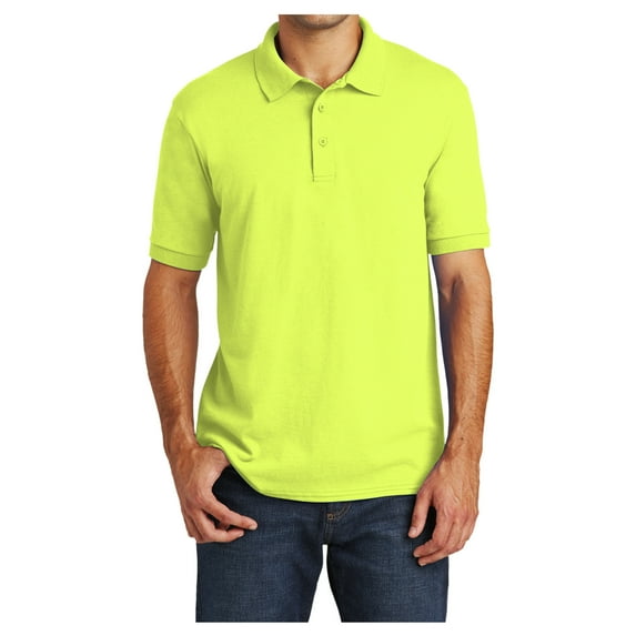 Yellow Rooster Men's Core Blend Jersey Knit Polo Safety Green L
