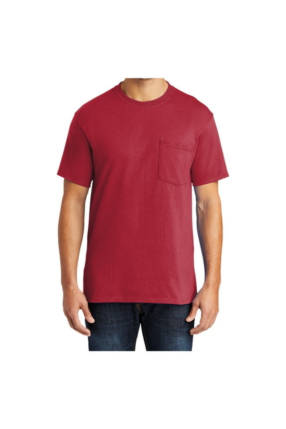 Men's Core Blend Pocket T-Shirts Red 4XL