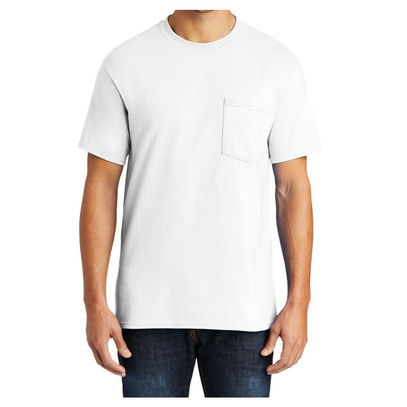 Yellow Rooster Men's Core Blend Pocket T-Shirts White 4XL