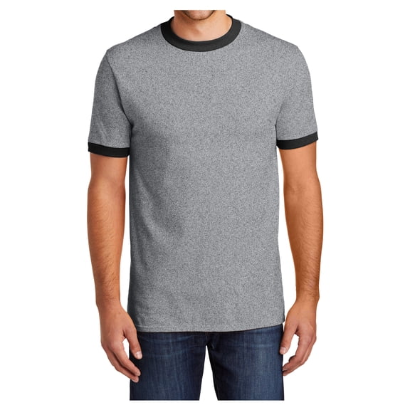 Yellow Rooster Men's Core Cotton/Polyester Ringer T-Shirts Athletic Heather/Jet Black XL