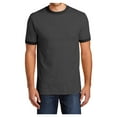 thumbnail image 1 of Yellow Rooster Men's Core Cotton/Polyester Ringer T-Shirts Dark Heather Grey/Jet Black 3XL, 1 of 6