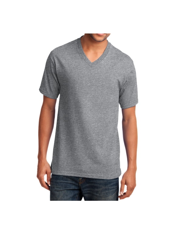 Men's Core Cotton/Polyester V-Neck T-Shirts Athletic Heather XL