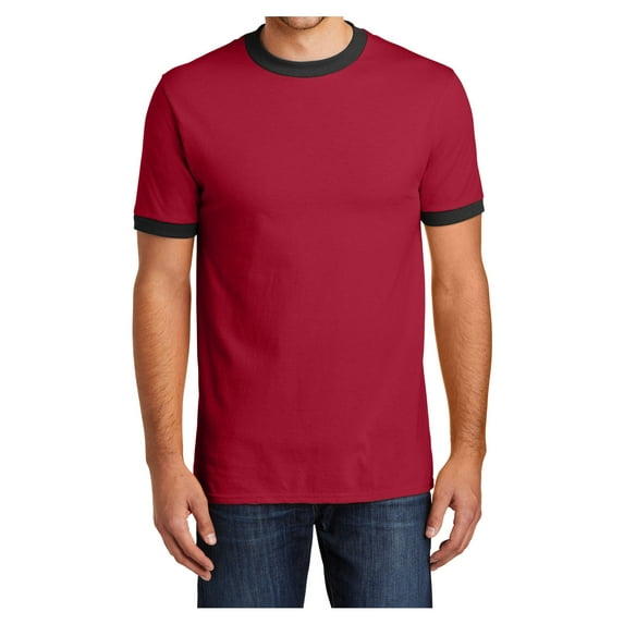 Yellow Rooster Men's Core Cotton Ringer Tee Red/Jet Black 2XL