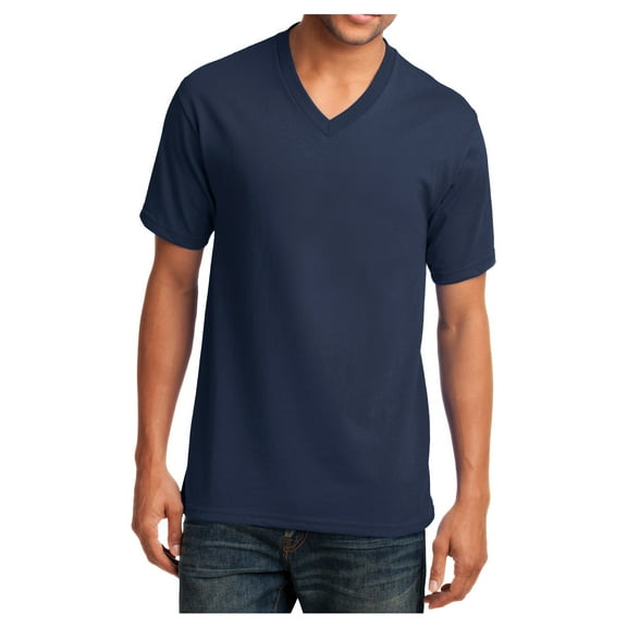 Yellow Rooster Men's Core Cotton V-Neck T-Shirts Navy L