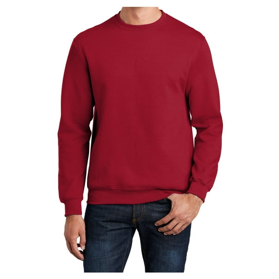 Yellow Rooster Men's Core Fleece Classic Crewneck Sweatshirt Red XL