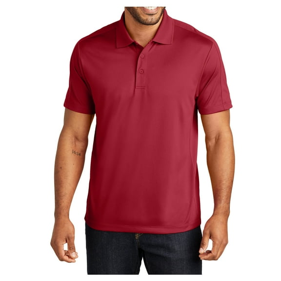 Yellow Rooster Men's Diamond Jacquard Male Polo T-Shirt Rich Red L