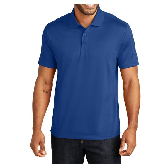 Yellow Rooster Men's Diamond Jacquard Male Polo T-Shirt True Blue L
