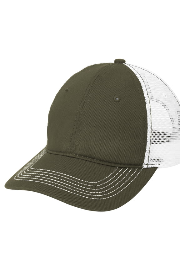 Men's District Mesh Back Male Cap Army/ White