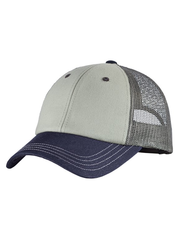 Men's District Tri-Tone Mesh Back Cap Chrome/New Navy/Charcoal