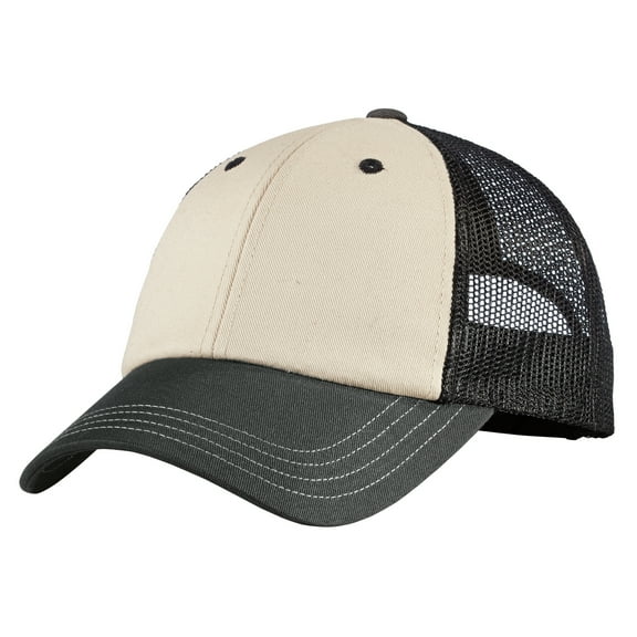 Yellow Rooster Men's District Tri-Tone Mesh Back Cap Sandstone/Charcoal/Black
