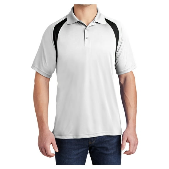 Yellow Rooster Men's Dry Zone Colorblock Raglan Male Polo T-Shirts White/ Black Black M