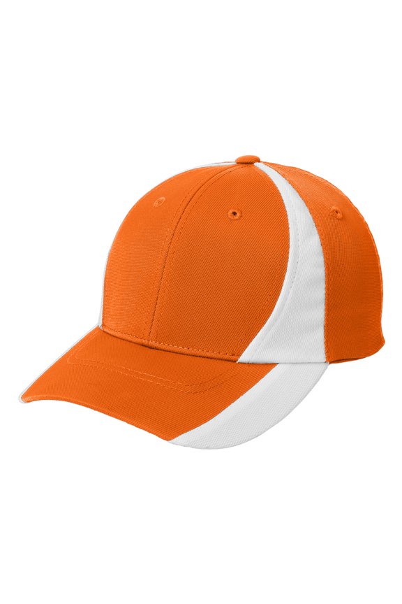 Men's Dry Zone Nylon Colorblock Male Cap Orange/ White