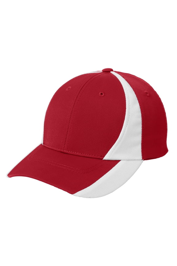 Men's Dry Zone Nylon Colorblock Male Cap True Red/ White