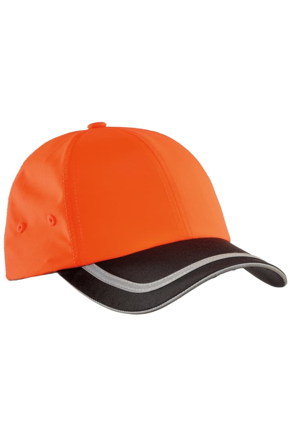 Men's Enhanced Polyester Visibility Cap Safety Orange/ Black