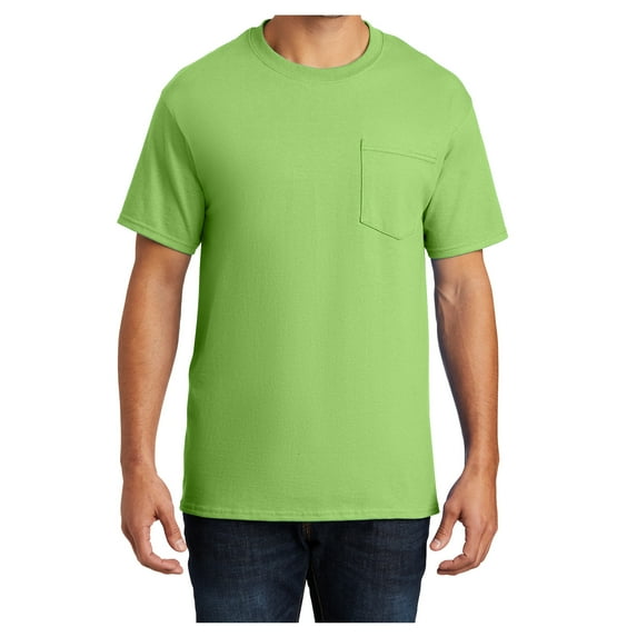 Yellow Rooster Men's Essential Cotton T-Shirt with Pocket Lime 3XL