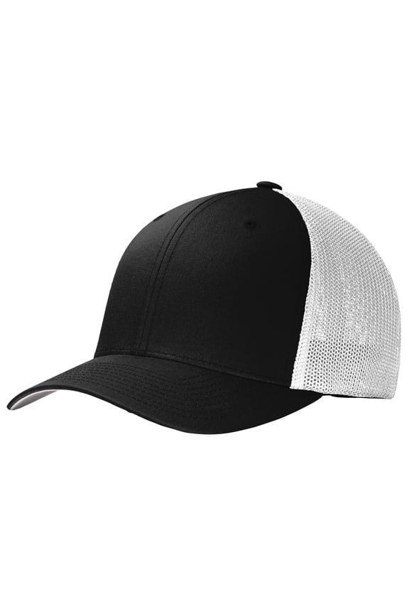 Men's Flexfit Mesh Back Male Cap Black/ White L/XL