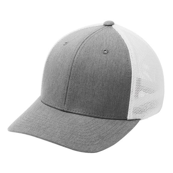 Yellow Rooster Men's Flexfit Mesh Back Male Cap Heather Grey/ White L/XL