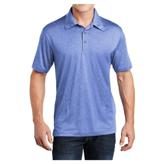 Yellow Rooster Men's Heather Contender Polyester Polo True Royal Heather M