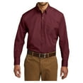 thumbnail image 1 of Yellow Rooster Men's Long Sleeve Carefree Poplin Shirt Burgundy 2XL, 1 of 6