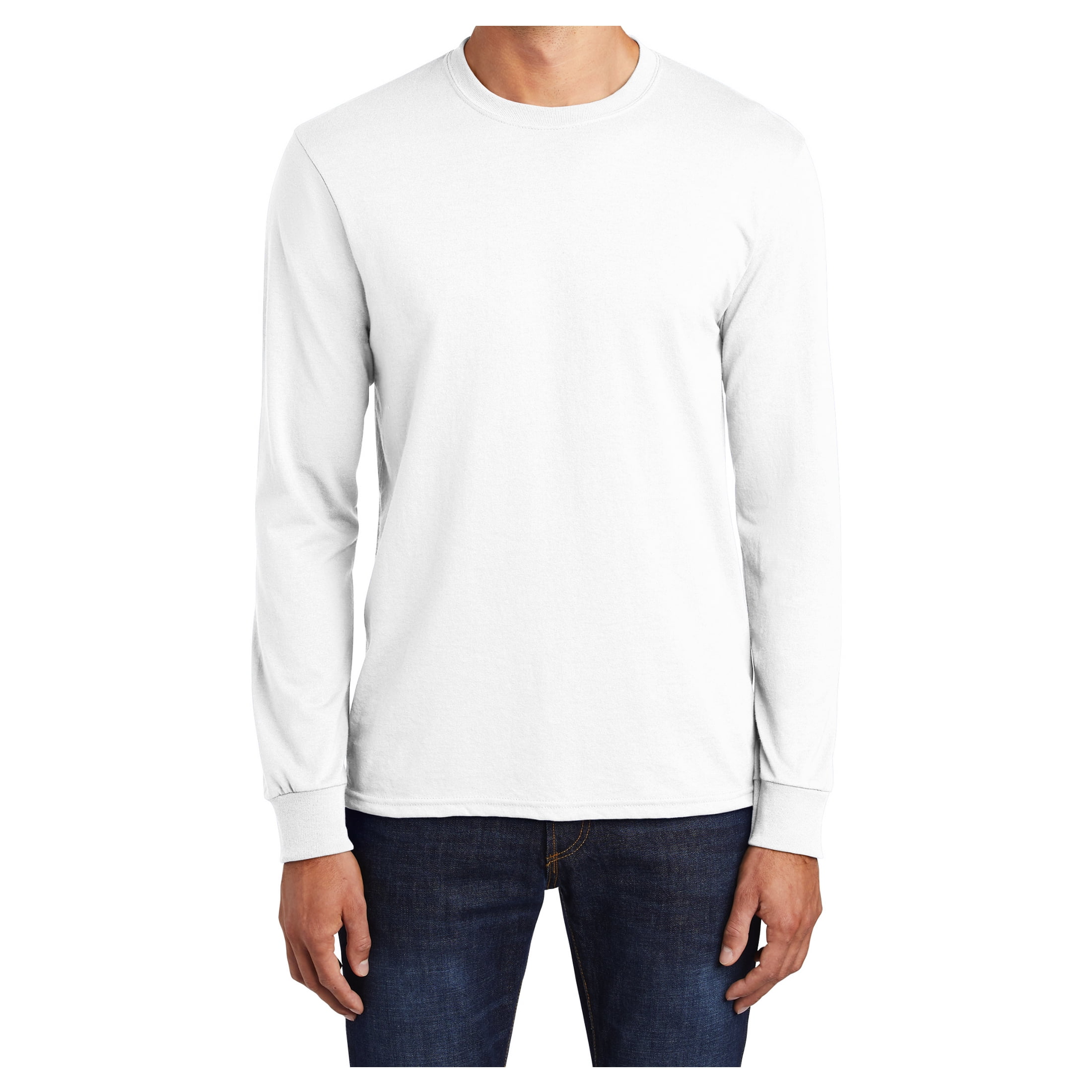 Yellow Rooster Men's Long Sleeve Core Blend T-Shirts White