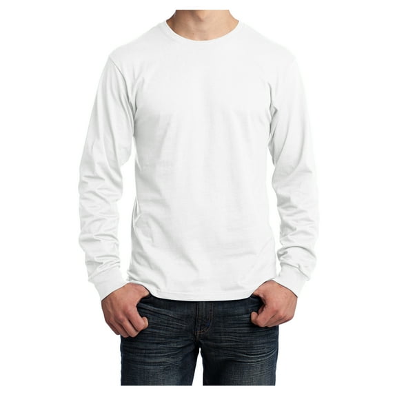 Yellow Rooster Men's Long Sleeve Core Cotton Tee White 2XL