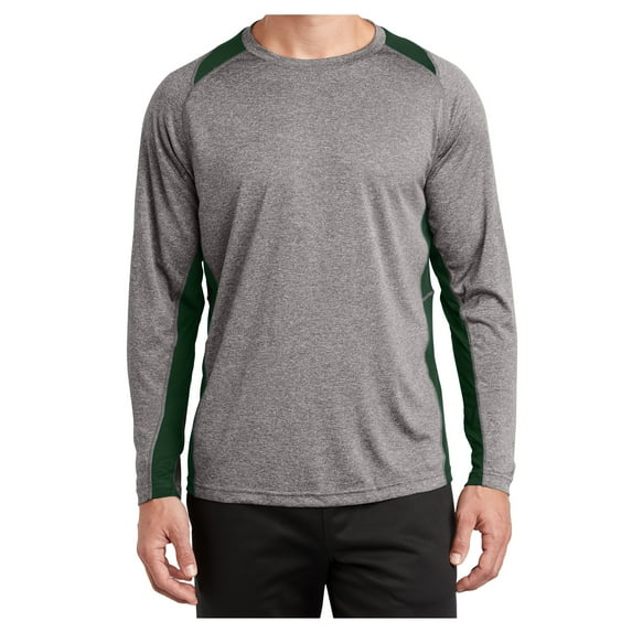 Yellow Rooster Men's Long Sleeve Heather Colorblock Contender T-Shirt Vintage H./Forest Green S