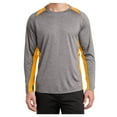 thumbnail image 1 of Yellow Rooster Men's Long Sleeve Heather Colorblock Contender T-Shirt Vintage H./Gold XL, 1 of 6