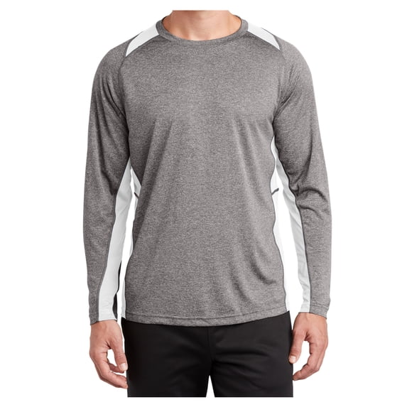 Yellow Rooster Men's Long Sleeve Heather Colorblock Contender T-Shirt Vintage H./White XL